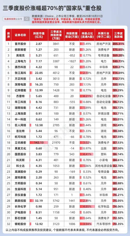 国家队持仓名单_2.4万亿市值_超10%个股比例_软控股份股票合理市值