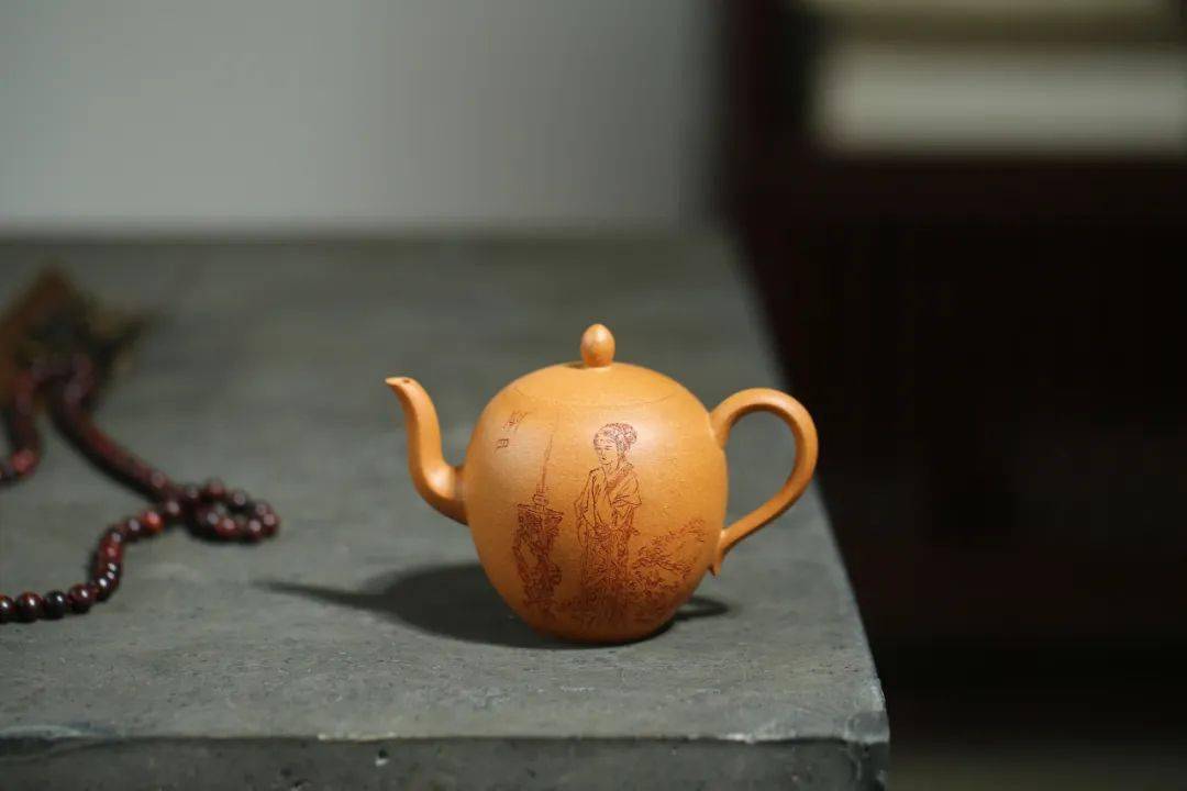 紫砂壶美人肩 黄金段泥紫砂壶 六一堂四大美人紫砂套壶_美人肩紫砂壶紫玉金砂