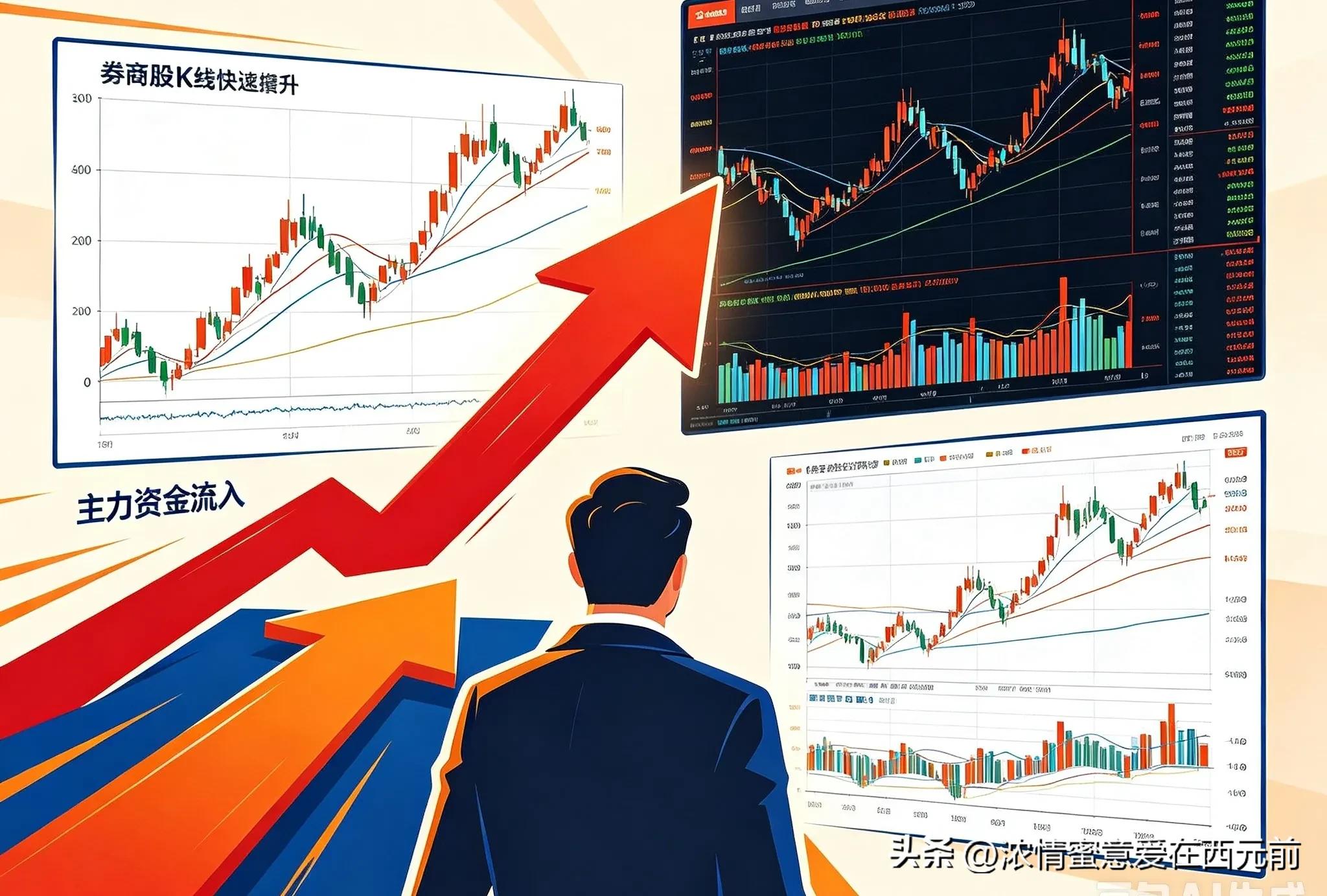 大单净流入选股公式_资金流向低位吸筹_券商板块逆势走强