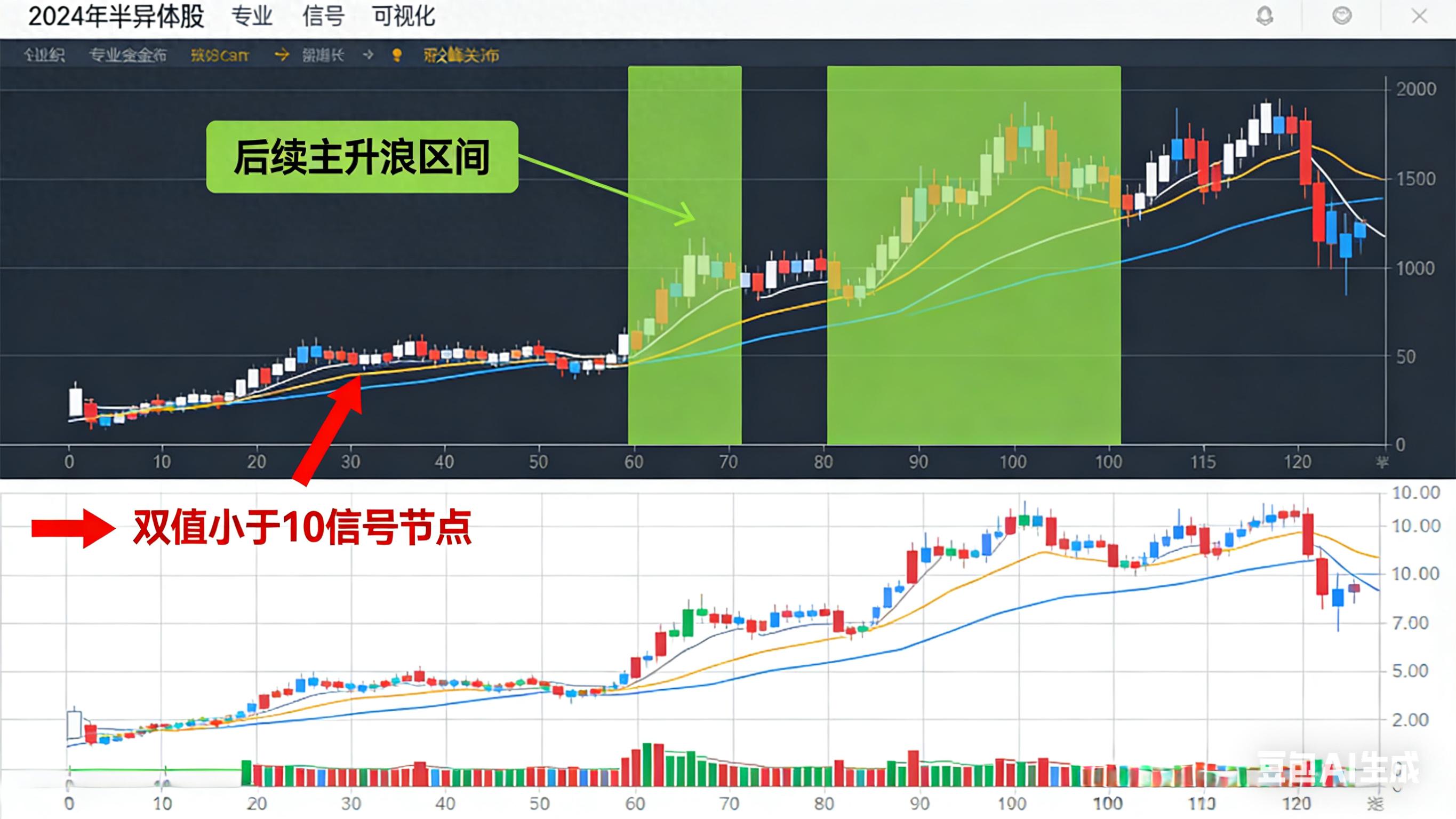 筹码峰两个数小于10，主力拉升信号就来了